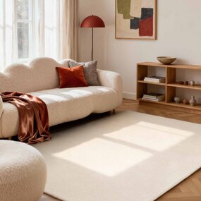 Elle Decoration Wollen vloerkleed - Puristic Boucle Naturel Wit Elle Decoration Wollen vloerkleed - Puristic Boucle Naturel Wit