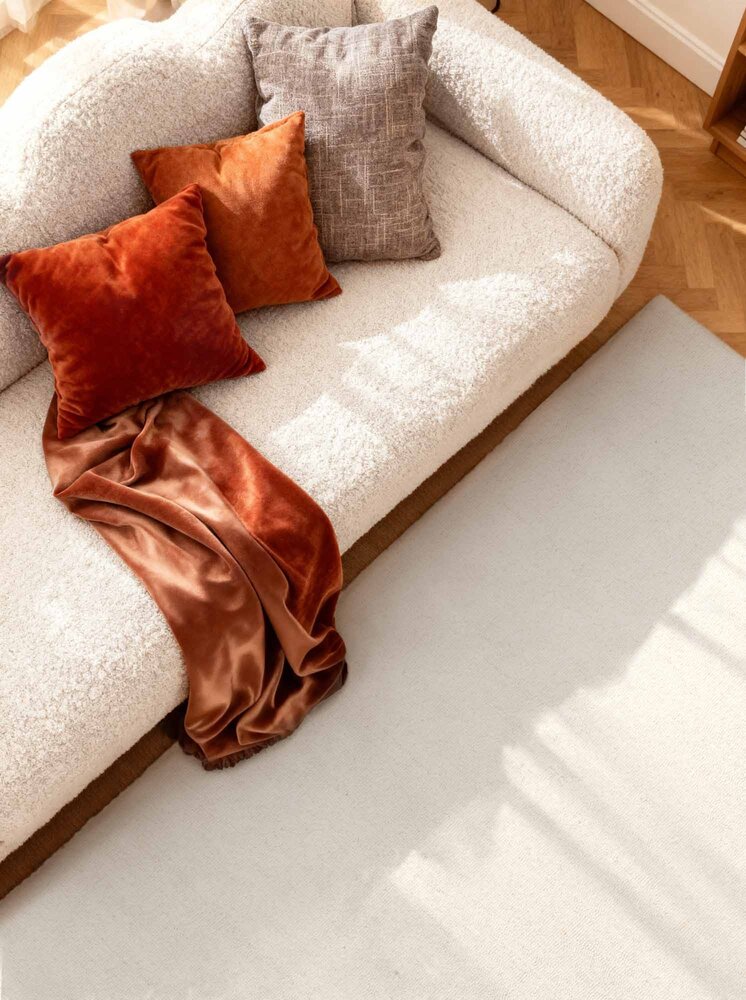 Wollen vloerkleed - Puristic Boucle Naturel Wit Wollen vloerkleed - Puristic Boucle Naturel Wit