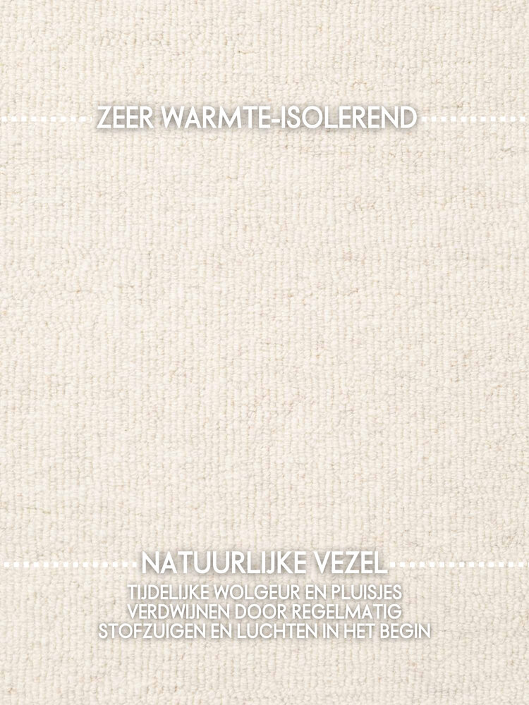 Wollen vloerkleed - Puristic Boucle Naturel Wit Wollen vloerkleed - Puristic Boucle Naturel Wit