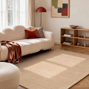 Elle Decoration Wollen vloerkleed - Puristic Boucle Beige Elle Decoration Wollen vloerkleed - Puristic Boucle Beige