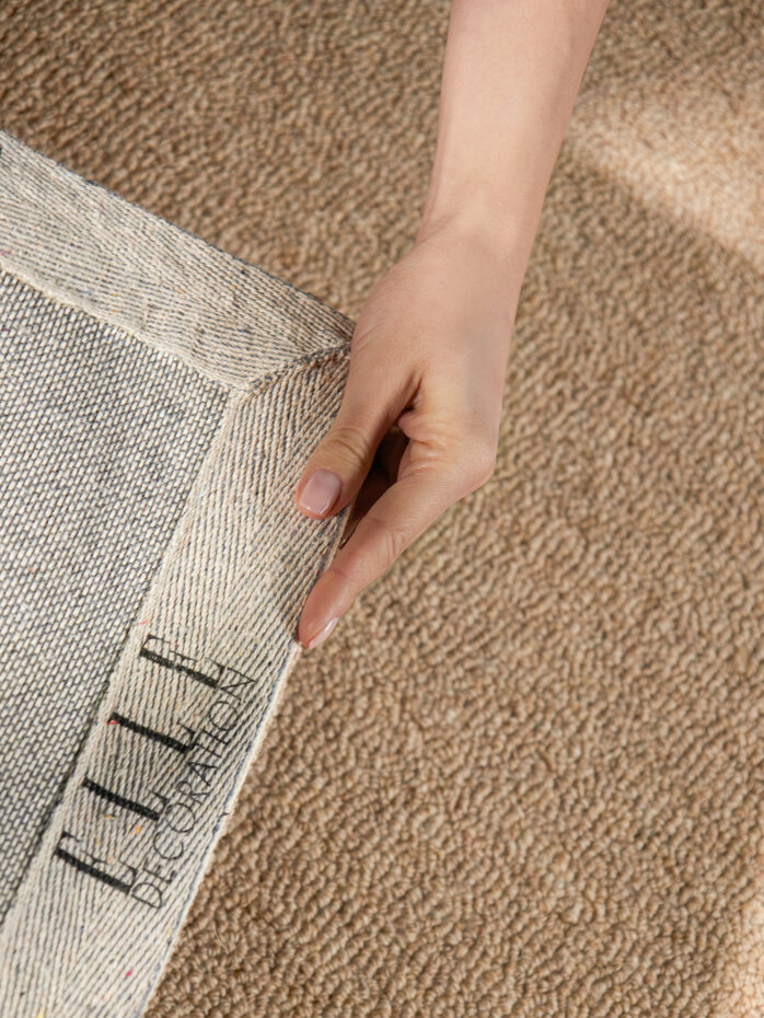 Wollen vloerkleed - Puristic Boucle Beige Wollen vloerkleed - Puristic Boucle Beige