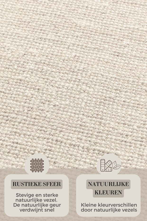 Handgeweven Jute vloerkleed - Bouclé Jaipur Wit Handgeweven Jute vloerkleed - Bouclé Jaipur Wit