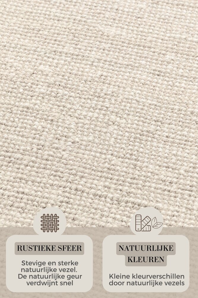 Handgeweven Jute vloerkleed - Bouclé Jaipur Wit Handgeweven Jute vloerkleed - Bouclé Jaipur Wit