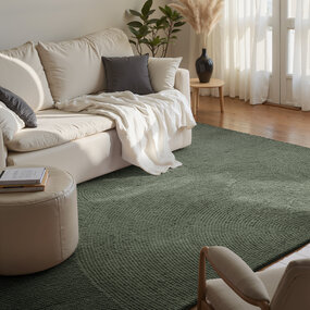 Wollen Japandi vloerkleed - Calmio Groen Wollen Japandi vloerkleed - Calmio Groen