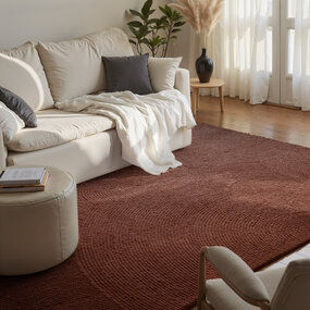 Wollen Japandi vloerkleed - Calmio Terracotta Wollen Japandi vloerkleed - Calmio Terracotta