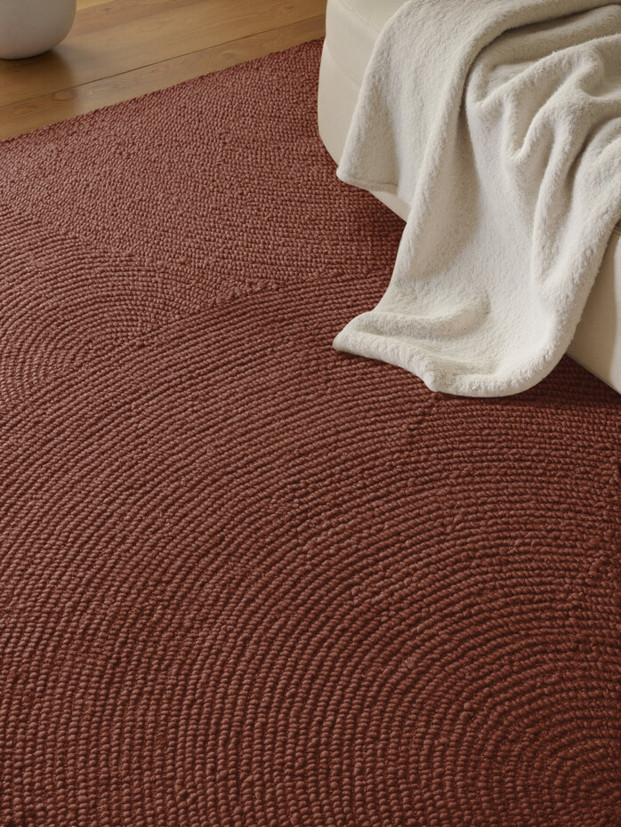 Wollen Japandi vloerkleed - Calmio Terracotta Wollen Japandi vloerkleed - Calmio Terracotta