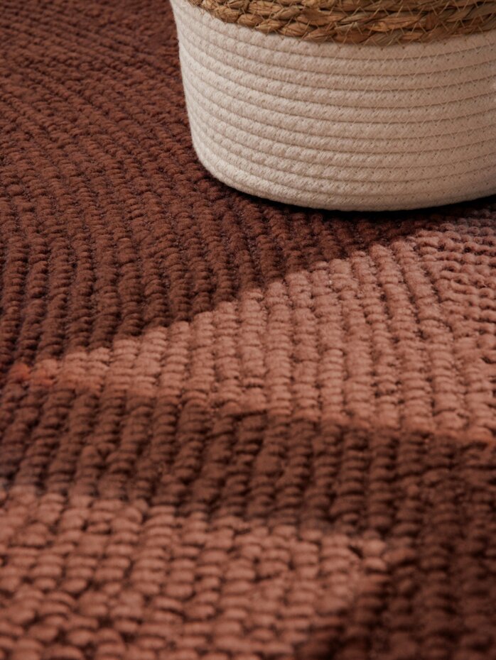 Wollen Japandi vloerkleed - Calmio Terracotta Wollen Japandi vloerkleed - Calmio Terracotta