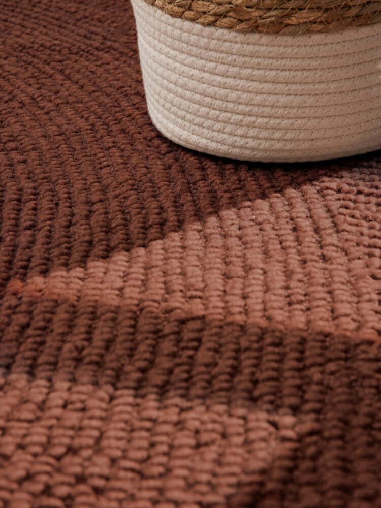 Wollen Japandi vloerkleed - Calmio Terracotta Wollen Japandi vloerkleed - Calmio Terracotta