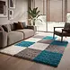 Hoogpolig vloerkleed -candy Shaggy Turquoise Geblokt Hoogpolig vloerkleed -candy Shaggy Turquoise Geblokt