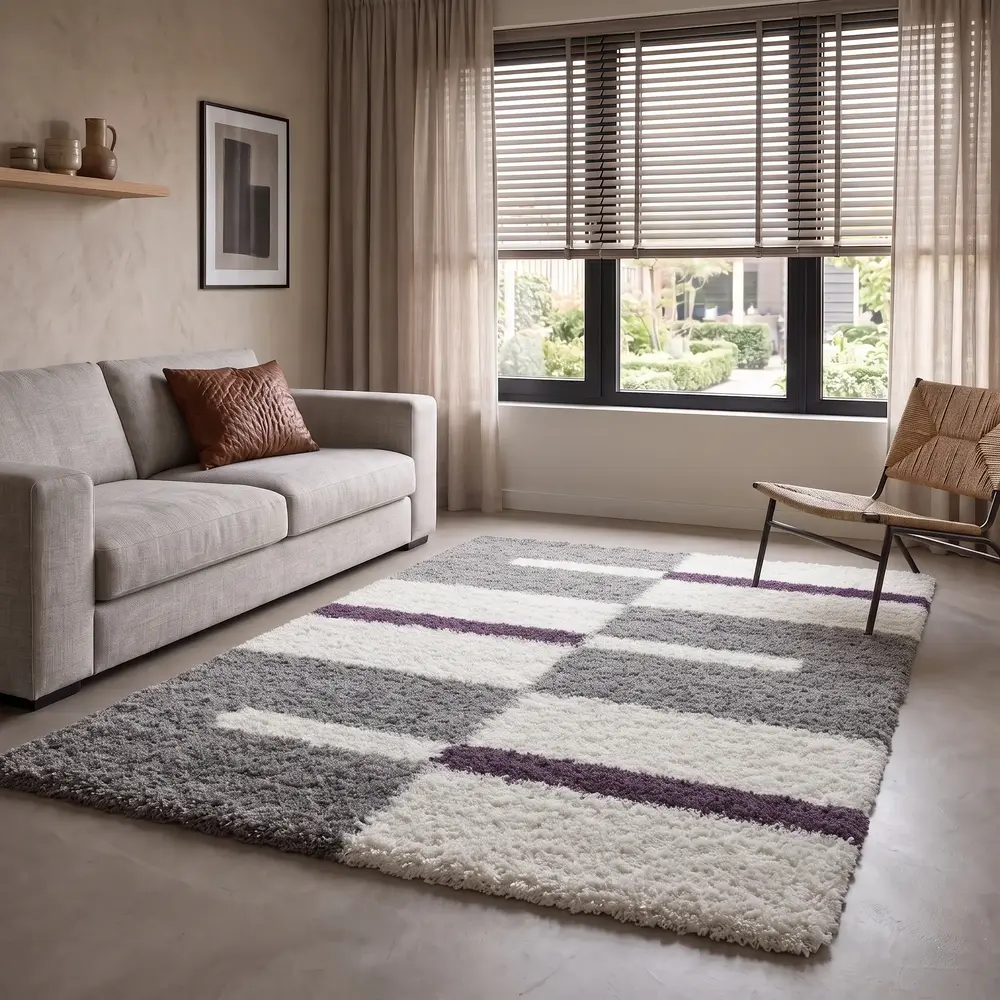 Manhattan Shaggy vloerkleed - paars Manhattan Shaggy vloerkleed - paars