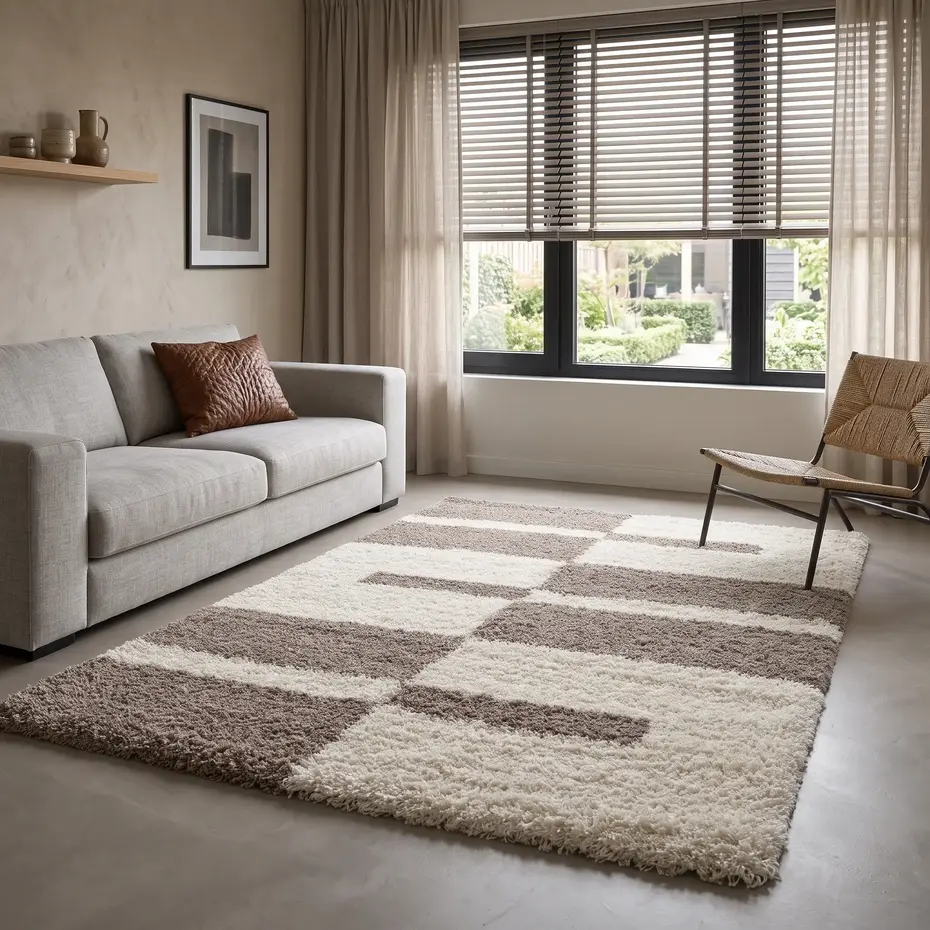 Manhattan Shaggy vloerkleed - Beige Manhattan Shaggy vloerkleed - Beige