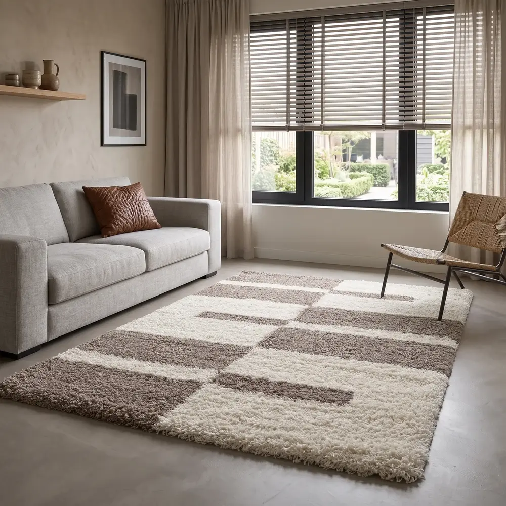 Manhattan Shaggy vloerkleed - Beige Manhattan Shaggy vloerkleed - Beige