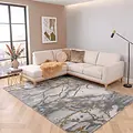 Alba Modern Grijs / Goud vloerkleed - Marmer Design