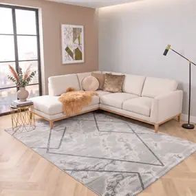 Alba Modern Grijs vloerkleed - Marmer Design