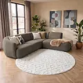 Sofia Modern Crème Rond vloerkleed