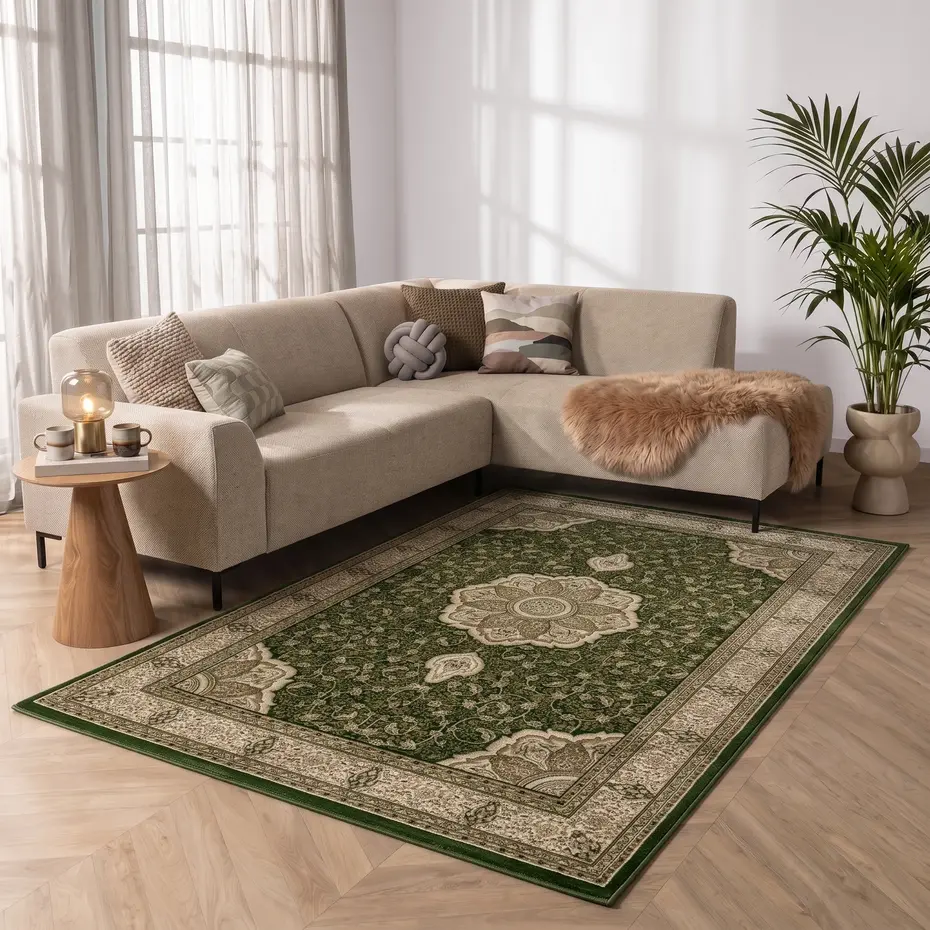 Bukhara Klassiek Groen vloerkleed - Oosters Motief