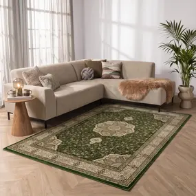 Bukhara Klassiek Groen vloerkleed - Oosters Motief Bukhara Klassiek Groen vloerkleed - Oosters Motief