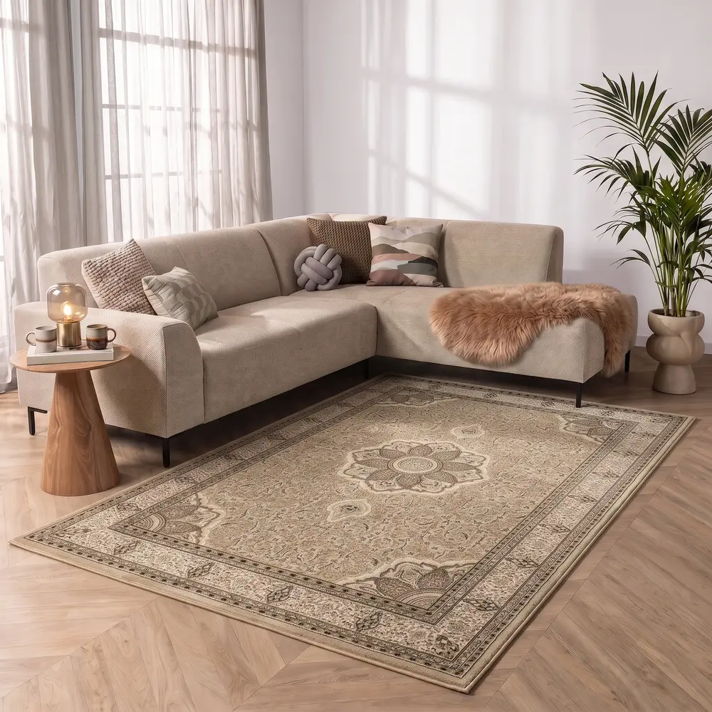 Bukhara Klassiek Beige vloerkleed - Oosters Motief