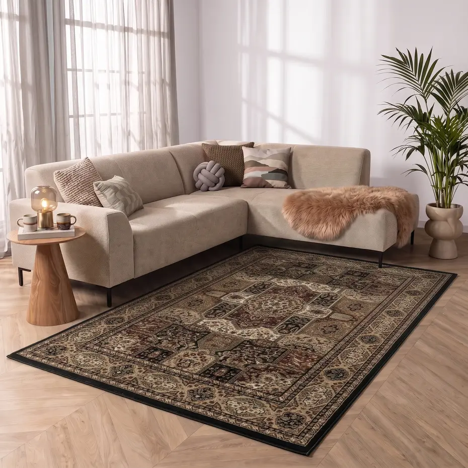 Bukhara Klassiek Zwart vloerkleed - Oosters Motief Bukhara Klassiek Zwart vloerkleed - Oosters Motief
