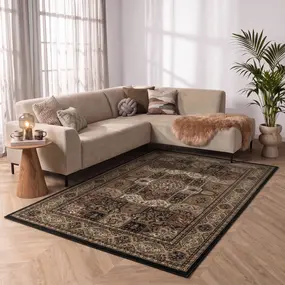 Bukhara Klassiek Zwart vloerkleed - Oosters Motief Bukhara Klassiek Zwart vloerkleed - Oosters Motief