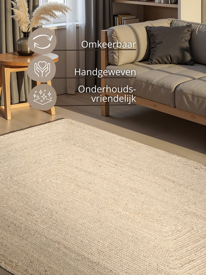 Jute vloerkleed - Juno Wit Jute vloerkleed - Juno Wit