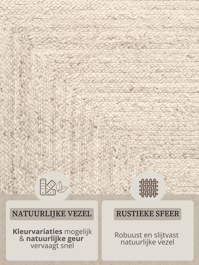 Jute vloerkleed - Juno Wit Jute vloerkleed - Juno Wit