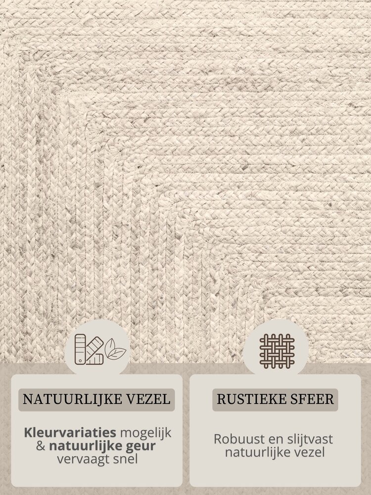 Jute vloerkleed - Juno Wit Jute vloerkleed - Juno Wit