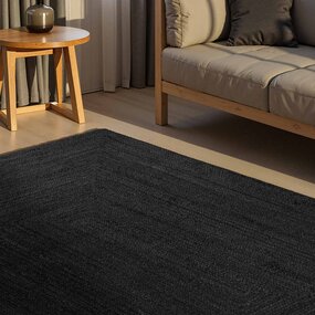 Jute vloerkleed - Juno Zwart Jute vloerkleed - Juno Zwart