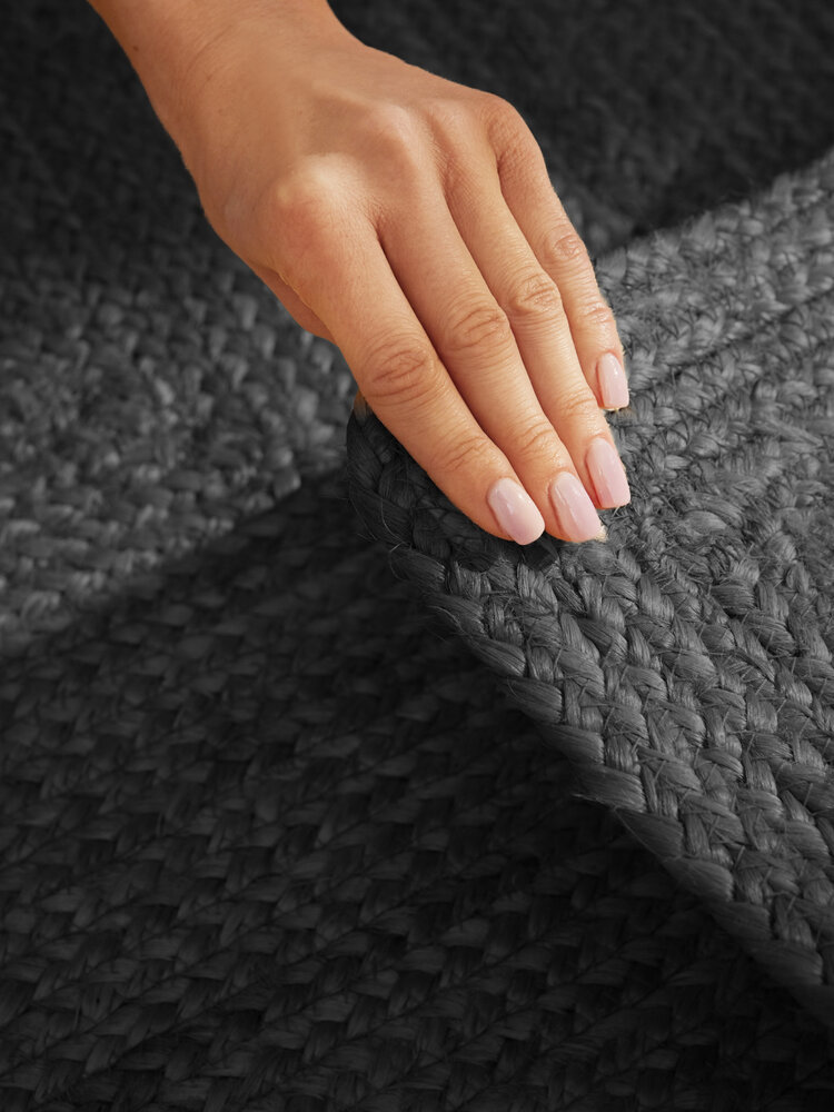 Jute vloerkleed - Juno Zwart Jute vloerkleed - Juno Zwart