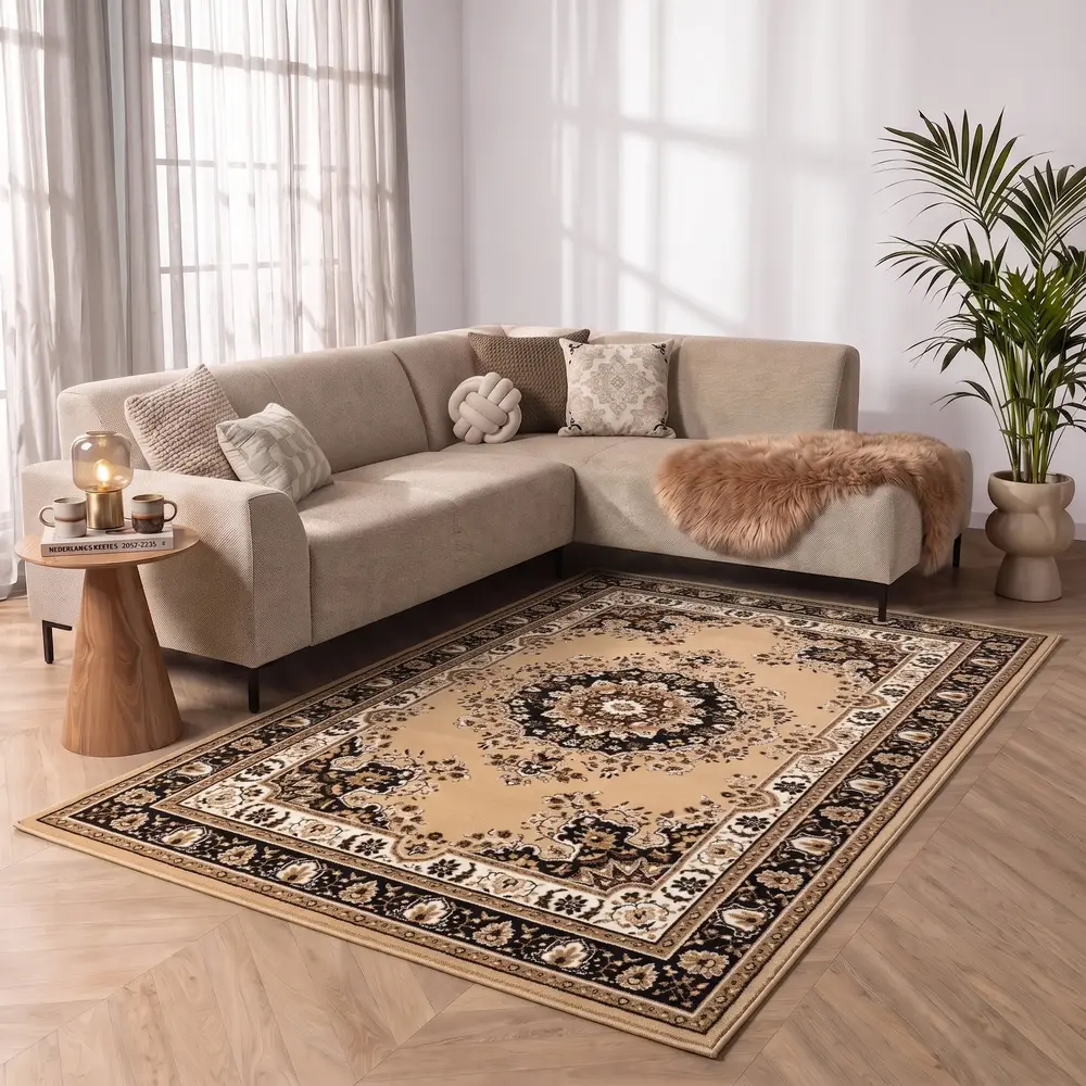 Klassiek vloerkleed - Tabriz Perzisch Beige Klassiek vloerkleed - Tabriz Perzisch Beige