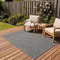 Tenedo Indoor & Outdoor Grijs vloerkleed - Geruit