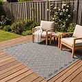 Tenedo Indoor & Outdoor Grijs vloerkleed - Geruit