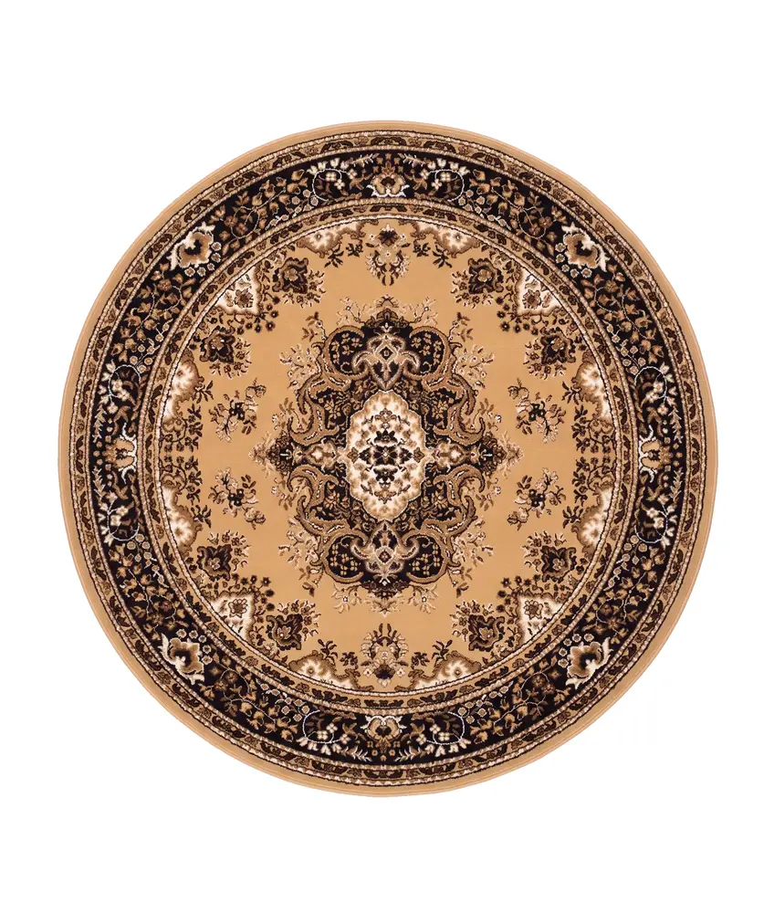 Rond klassiek vloerkleed - Tabriz Perzisch Beige Rond klassiek vloerkleed - Tabriz Perzisch Beige