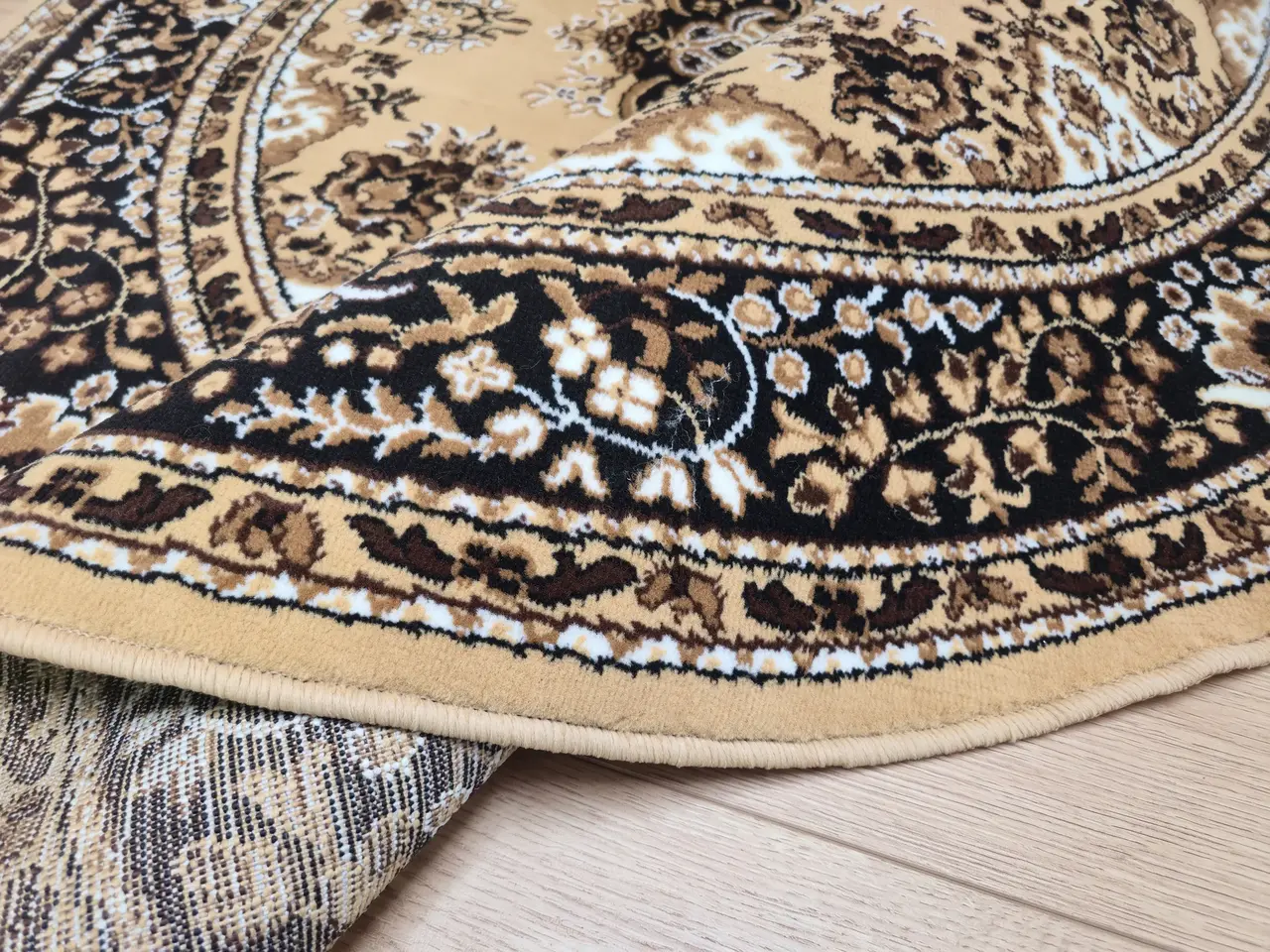 Rond klassiek vloerkleed - Tabriz Perzisch Beige Rond klassiek vloerkleed - Tabriz Perzisch Beige