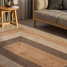 Jute vloerkleed - Juno Naturel/Taupe