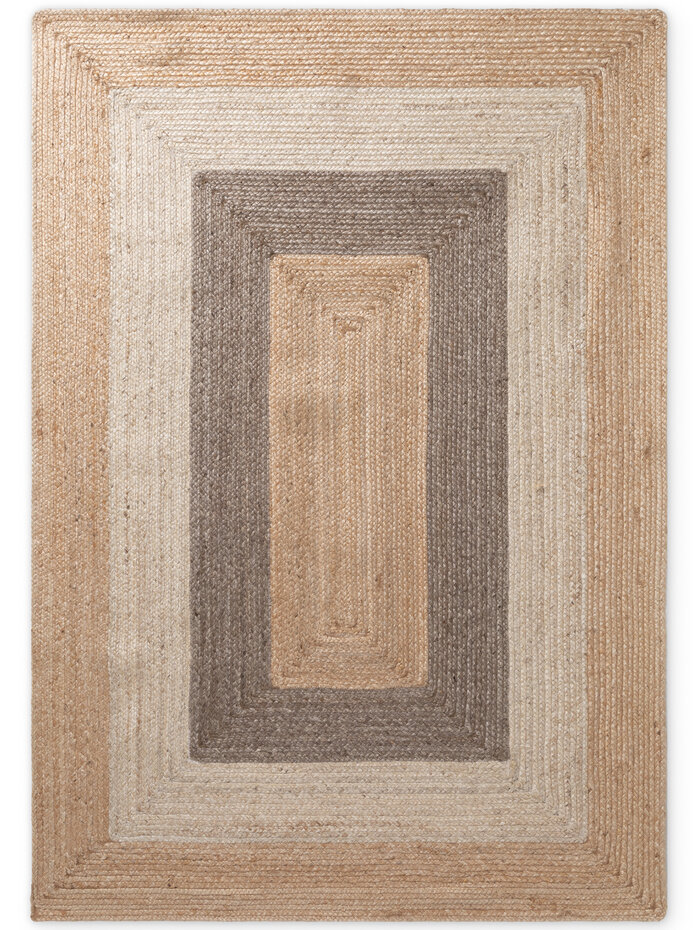 Jute vloerkleed - Juno Naturel/Taupe Jute vloerkleed - Juno Naturel/Taupe