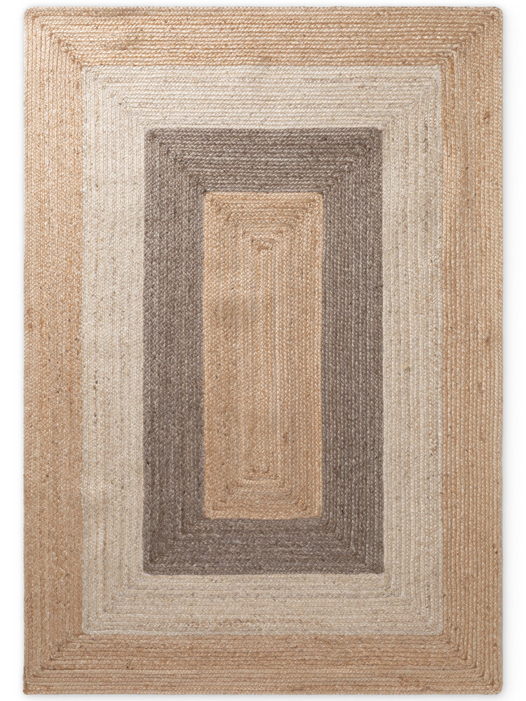 Jute vloerkleed - Juno Naturel/Taupe Jute vloerkleed - Juno Naturel/Taupe