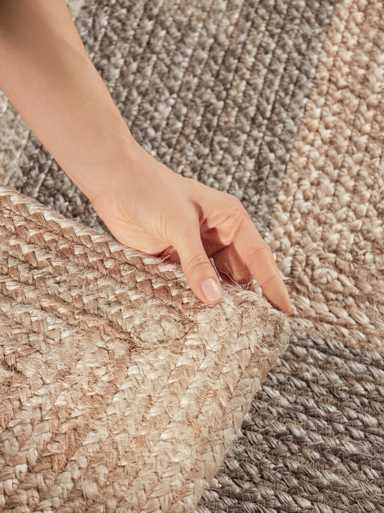 Jute vloerkleed - Juno Naturel/Taupe Jute vloerkleed - Juno Naturel/Taupe
