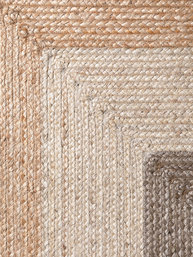 Jute vloerkleed - Juno Naturel/Taupe Jute vloerkleed - Juno Naturel/Taupe