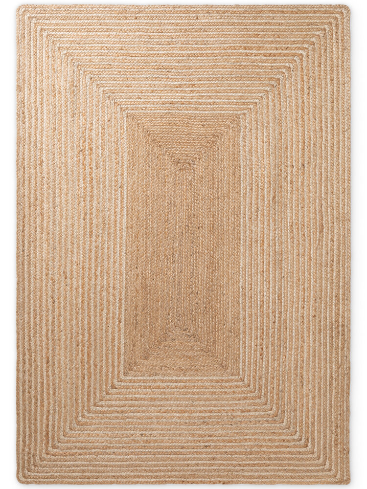 Jute vloerkleed - Juno Gestreept Naturel/Wit Jute vloerkleed - Juno Gestreept Naturel/Wit