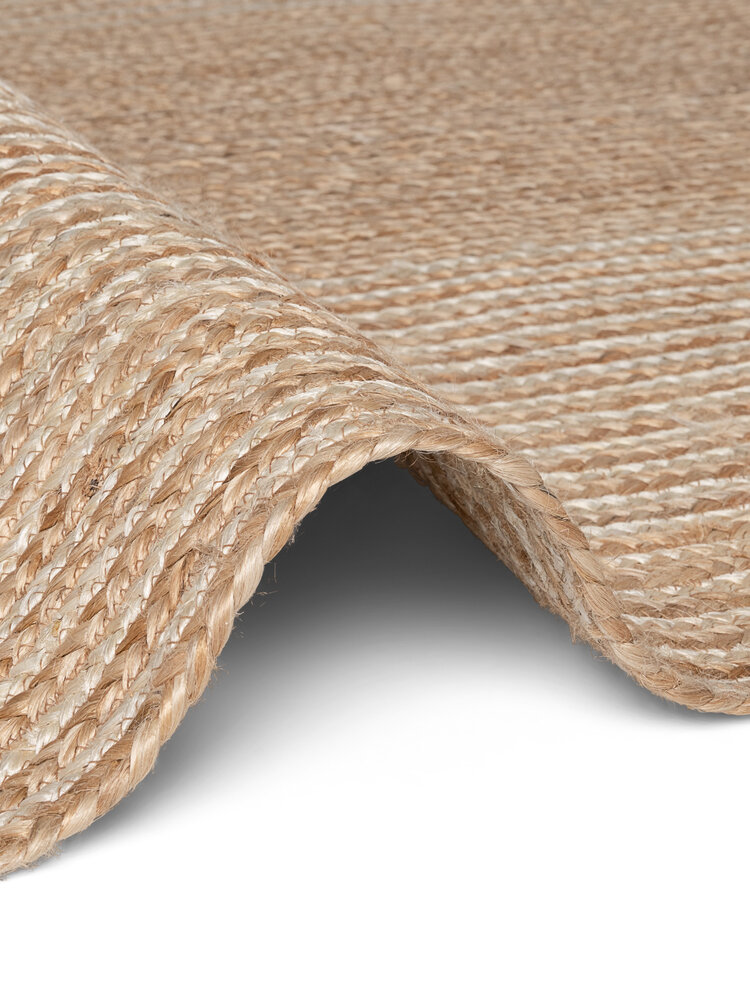 Jute vloerkleed - Juno Gestreept Naturel/Wit Jute vloerkleed - Juno Gestreept Naturel/Wit