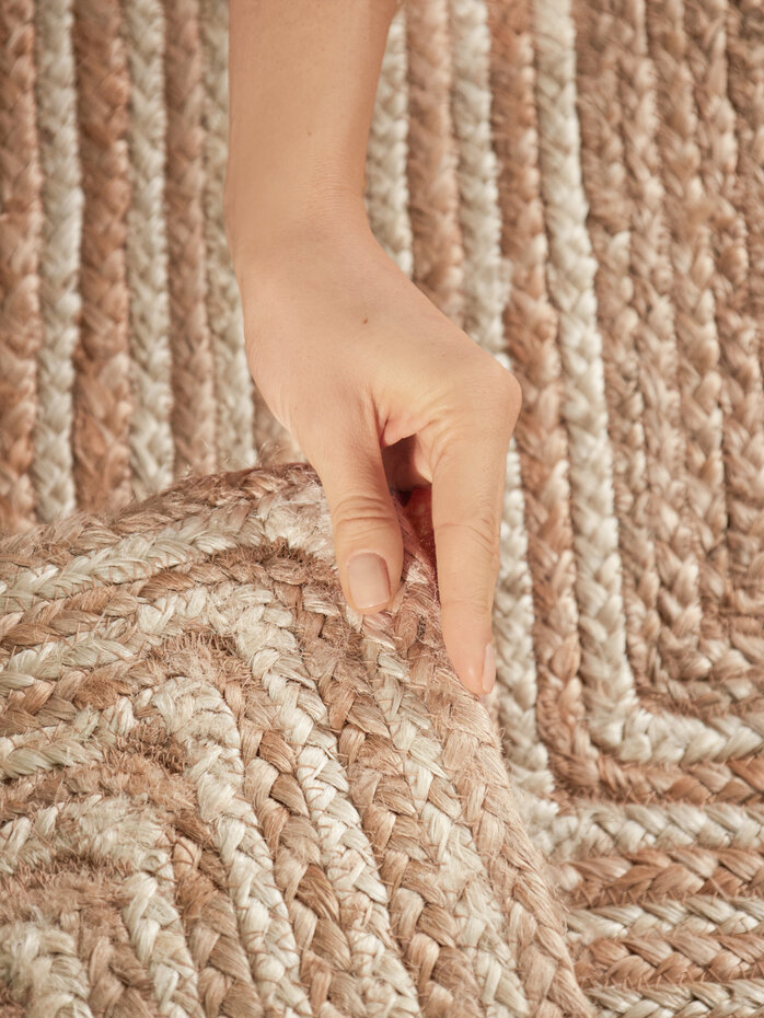 Jute vloerkleed - Juno Gestreept Naturel/Wit Jute vloerkleed - Juno Gestreept Naturel/Wit