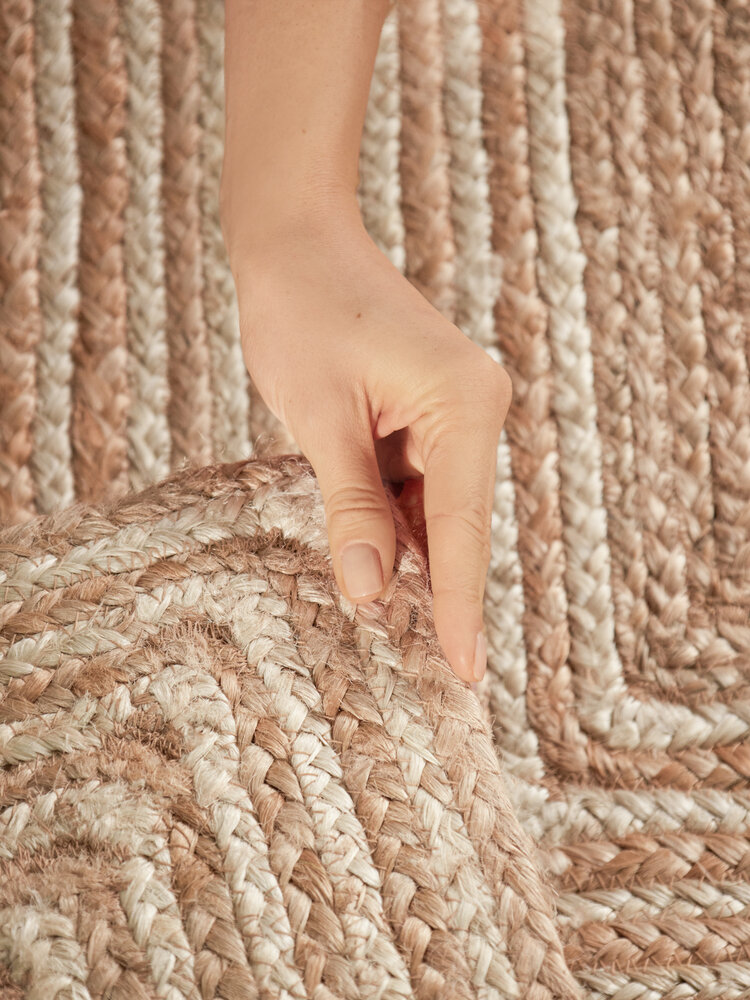 Jute vloerkleed - Juno Gestreept Naturel/Wit Jute vloerkleed - Juno Gestreept Naturel/Wit