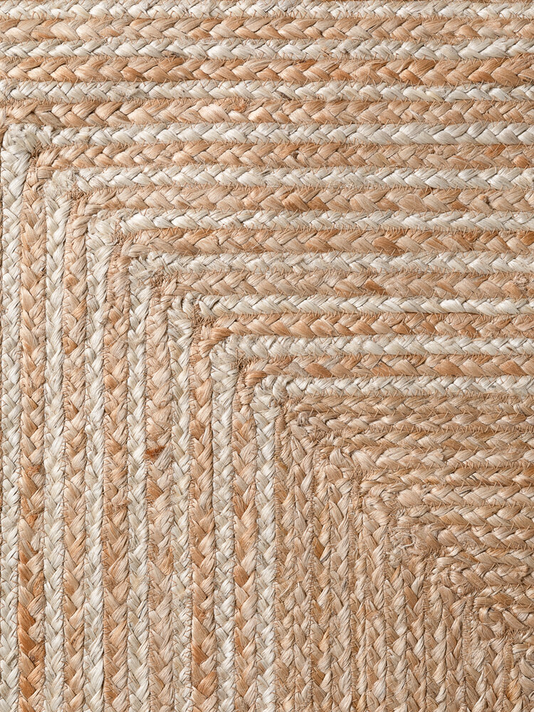 Jute vloerkleed - Juno Gestreept Naturel/Wit Jute vloerkleed - Juno Gestreept Naturel/Wit