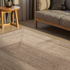 Jute vloerkleed - Juno Gestreept Taupe/Beige