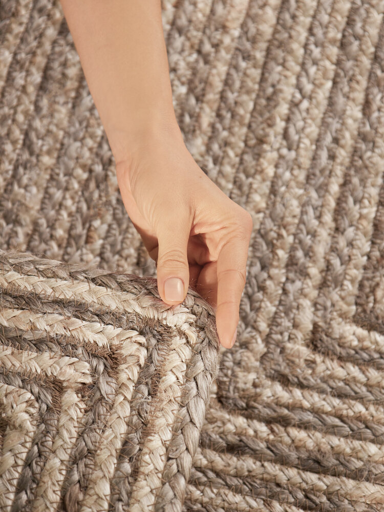 Jute vloerkleed - Juno Gestreept Taupe/Beige