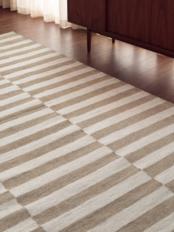 Wollen vloerkleed - Vika Beige/Wit Wollen vloerkleed - Vika Beige/Wit