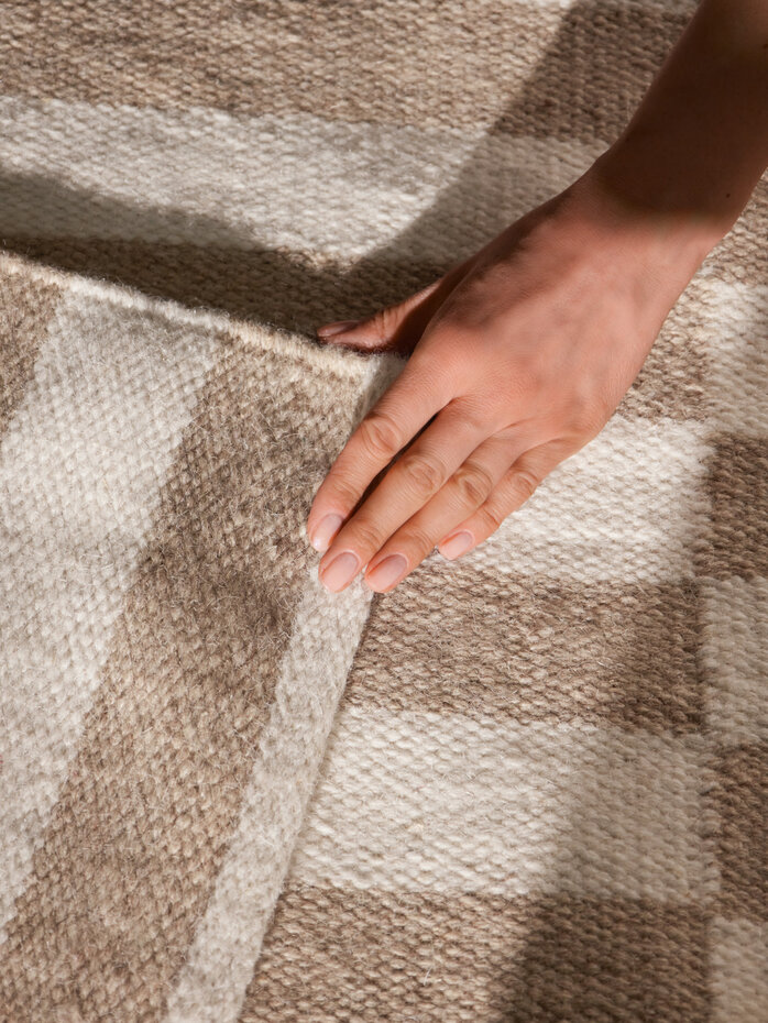 Wollen vloerkleed - Vika Beige/Wit Wollen vloerkleed - Vika Beige/Wit