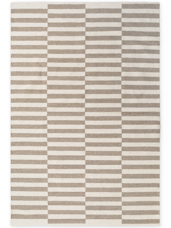 Wollen vloerkleed - Vika Taupe/Wit Wollen vloerkleed - Vika Taupe/Wit