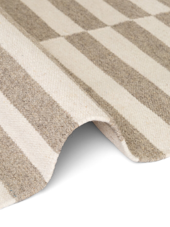 Wollen vloerkleed - Vika Taupe/Wit Wollen vloerkleed - Vika Taupe/Wit